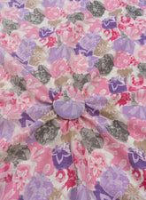 Cotton Flex Purple And Pink Color Floral Pattern Discharge Print Fabric